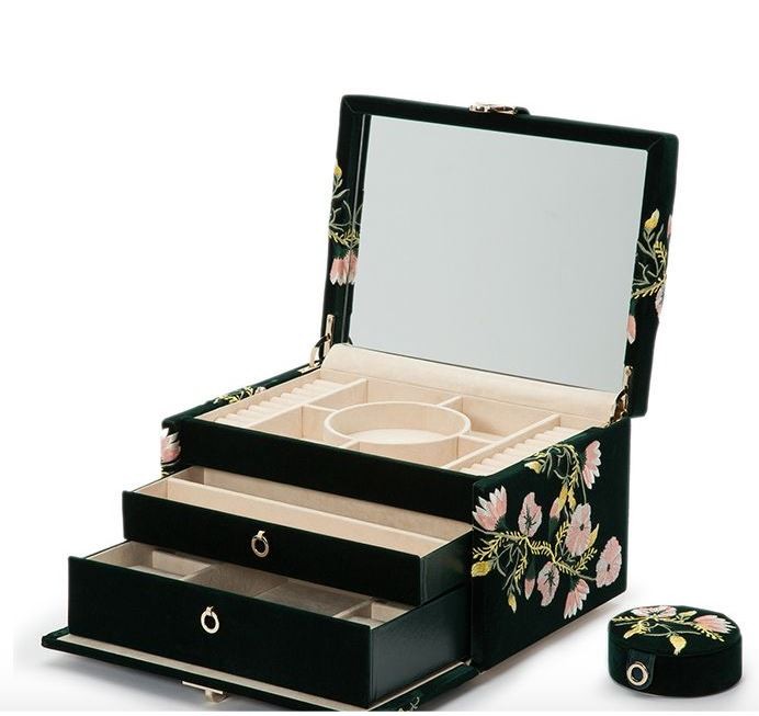 Kutija za nakit WOLF 1834, Zoe Medium, zelena