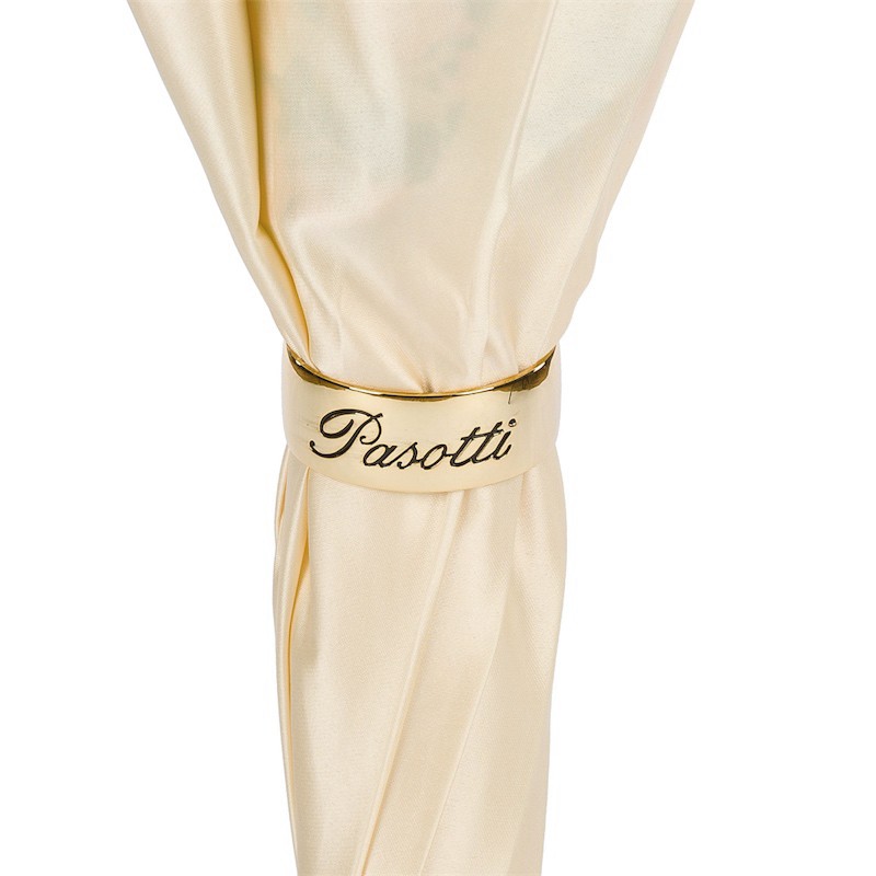 Kišobran Pasotti - Ivory Umbrella with Zebrine Interior, Double Cloth