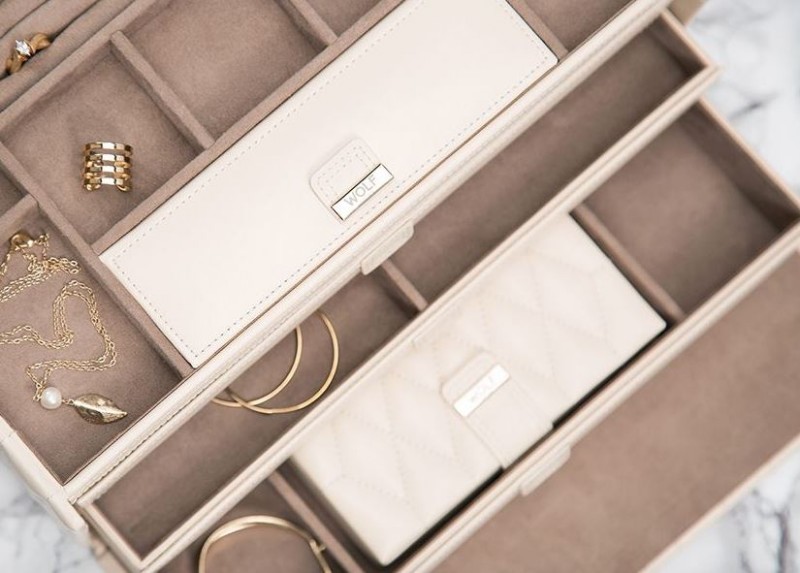 Kutija za nakit WOLF 1834, Caroline Large, bež