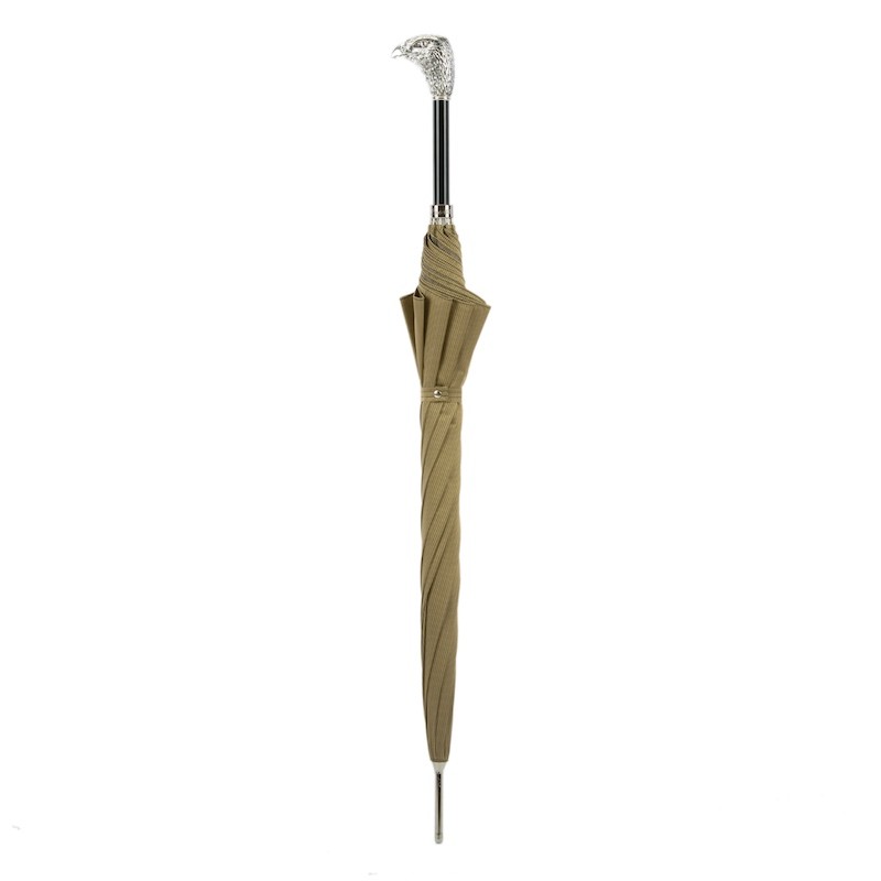 Kišobran Pasotti - Beige Umbrella, Silver Eagle Handle