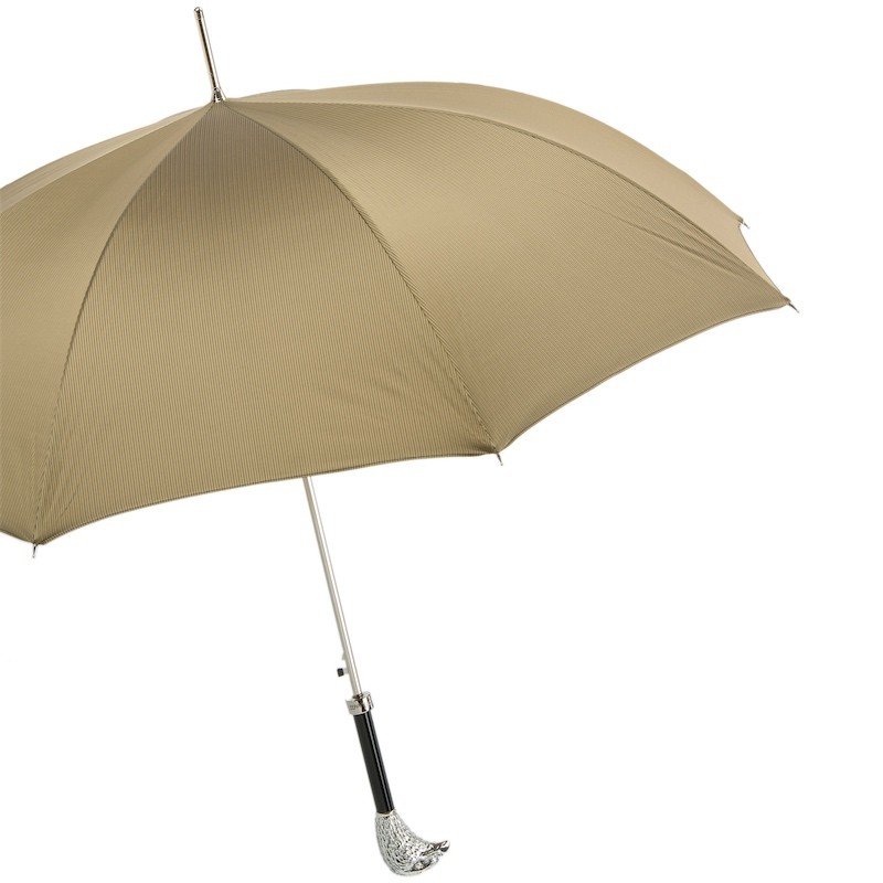Kišobran Pasotti - Beige Umbrella, Silver Eagle Handle