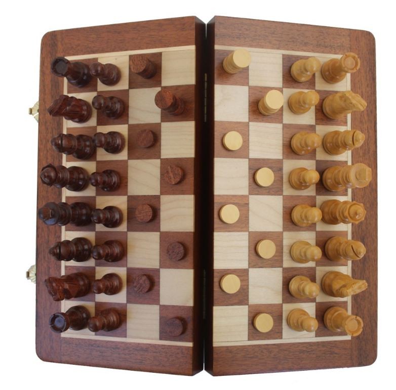 Šah set + Dama ITALFAMA Magnetic Folding Wood 30x30 cm