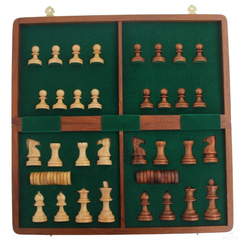 Šah set + Dama ITALFAMA Magnetic Folding Wood 40x40 cm