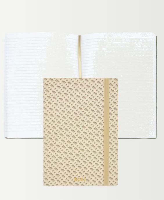 Notebook A5 Monogram Cream Lined - Hugo Boss