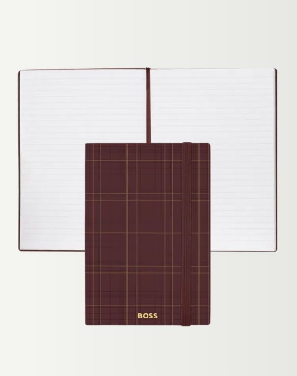 Notebook A5 Checkered Burgundy Lined - Hugo Boss