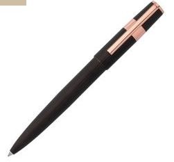 Kemijska olovka Gear Pinstripe crno/rosegold - Hugo Boss