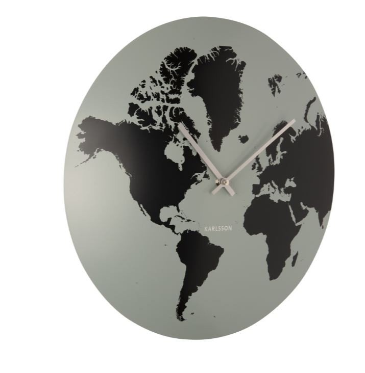 Sat zidni World Map, bijeli