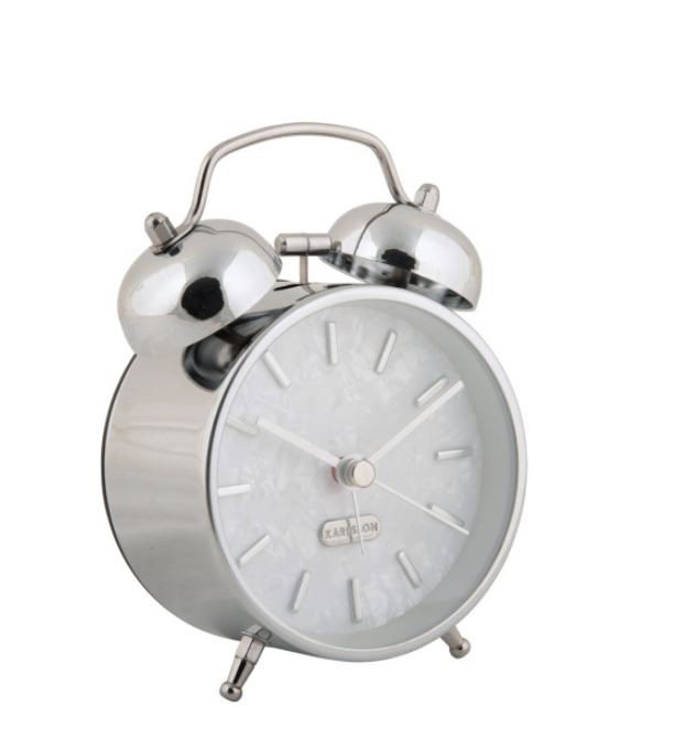 Sat budilica Pearl Glow, krom